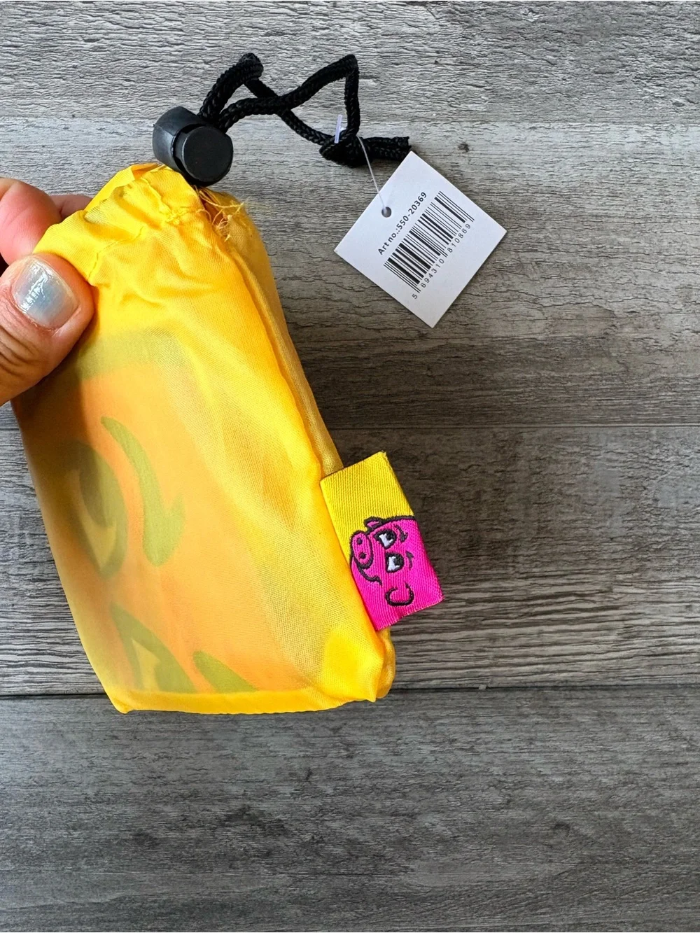 NWT Bonus Iceland  Shopping Bag Tote with Pouch Pink Pig Reusable Foldable